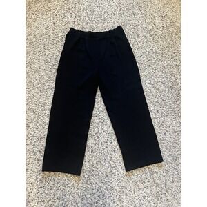 St John Basic Pants Women 10 Santana Knit Wide Pleated Pockets Pull On Trouser